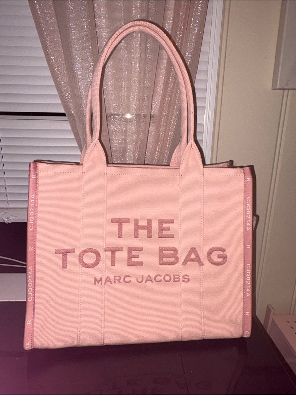 Brand New Marc Jacobs Pink Canvas Tote Bag with Logo